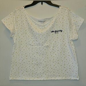Aeropostale Seriously Soft Floral Off-The-Shoulder Vintage Fit Graphic Tee